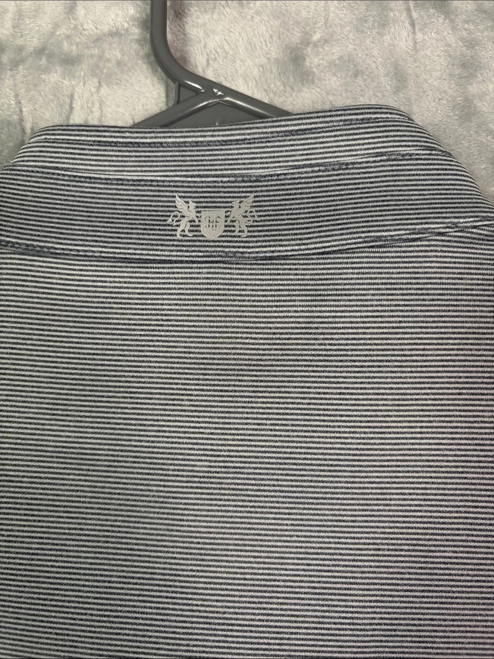 Hickey Freeman Blue White Striped 1/4 Zip Pullover Size Medium